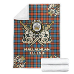 MacLachlan Ancient Tartan Gold Courage Symbol Blanket