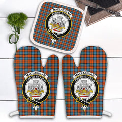 MacLachlan Ancient Tartan Crest Oven Mitt And Pot Holder (2 Oven Mitts + 1 Pot Holder)