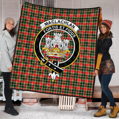 MacLachlan Hunting Modern Tartan Crest Quilt