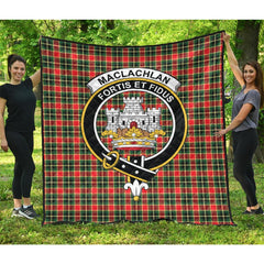 MacLachlan Hunting Modern Tartan Crest Quilt
