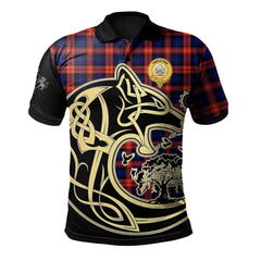 MacLachlan Modern Tartan Polo Shirt Viking Wolf
