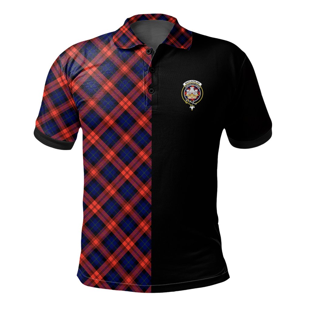 MacLachlan Modern Tartan Polo Shirt Half of Me - Cross Style