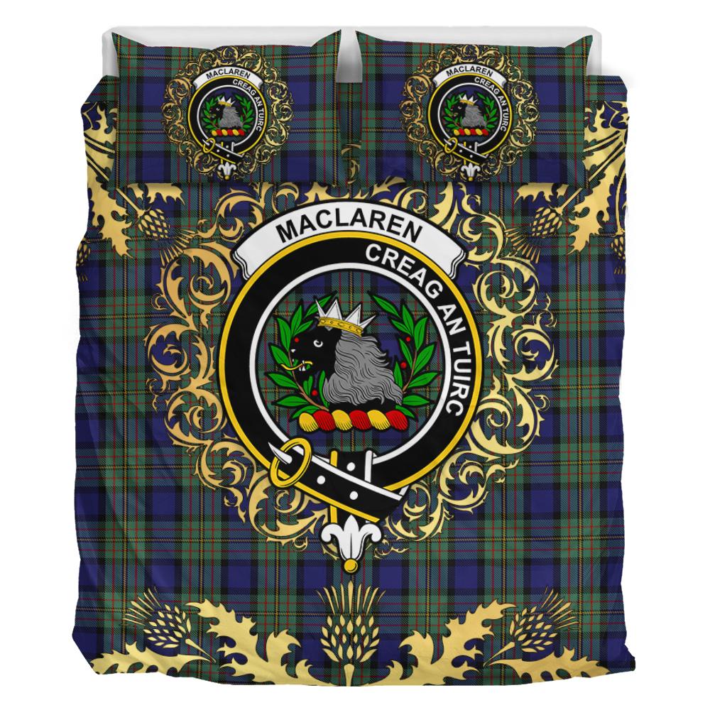 MacLaren 01 Tartan Crest Bedding Set - Golden Thistle Style