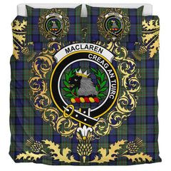 MacLaren 01 Tartan Crest Bedding Set - Golden Thistle Style