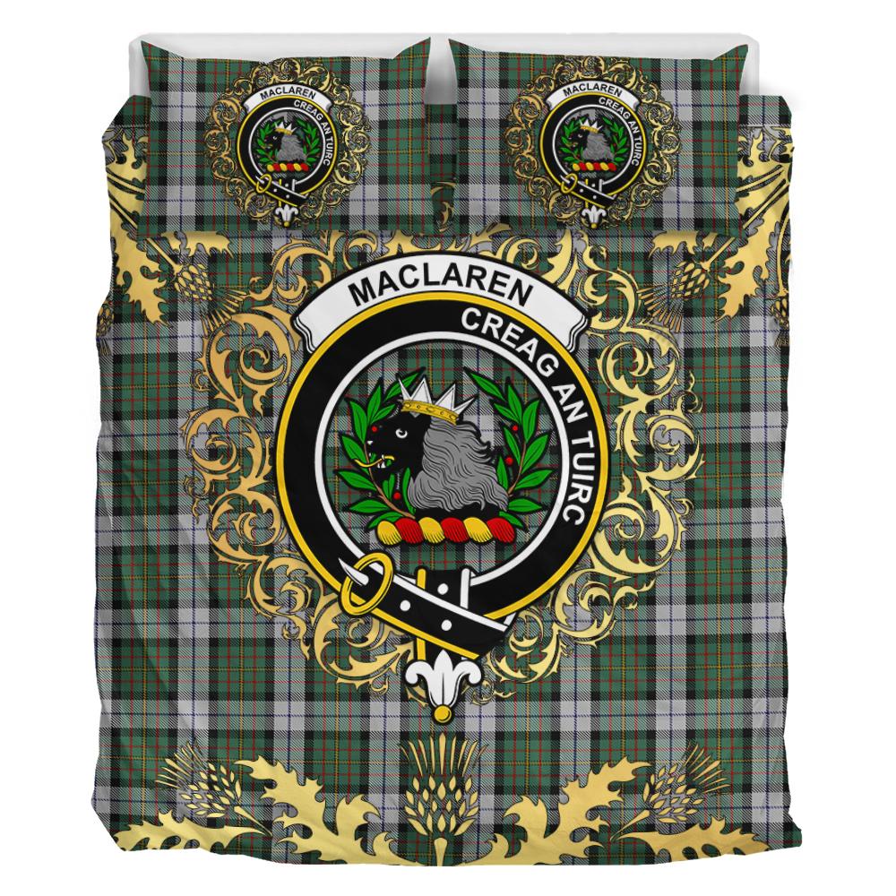 MacLaren Dress Tartan Crest Bedding Set - Golden Thistle Style
