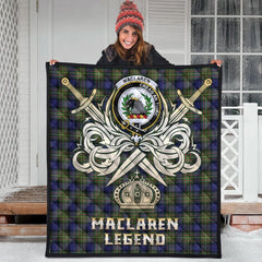 MacLaren Modern Tartan Crest Legend Gold Royal Premium Quilt