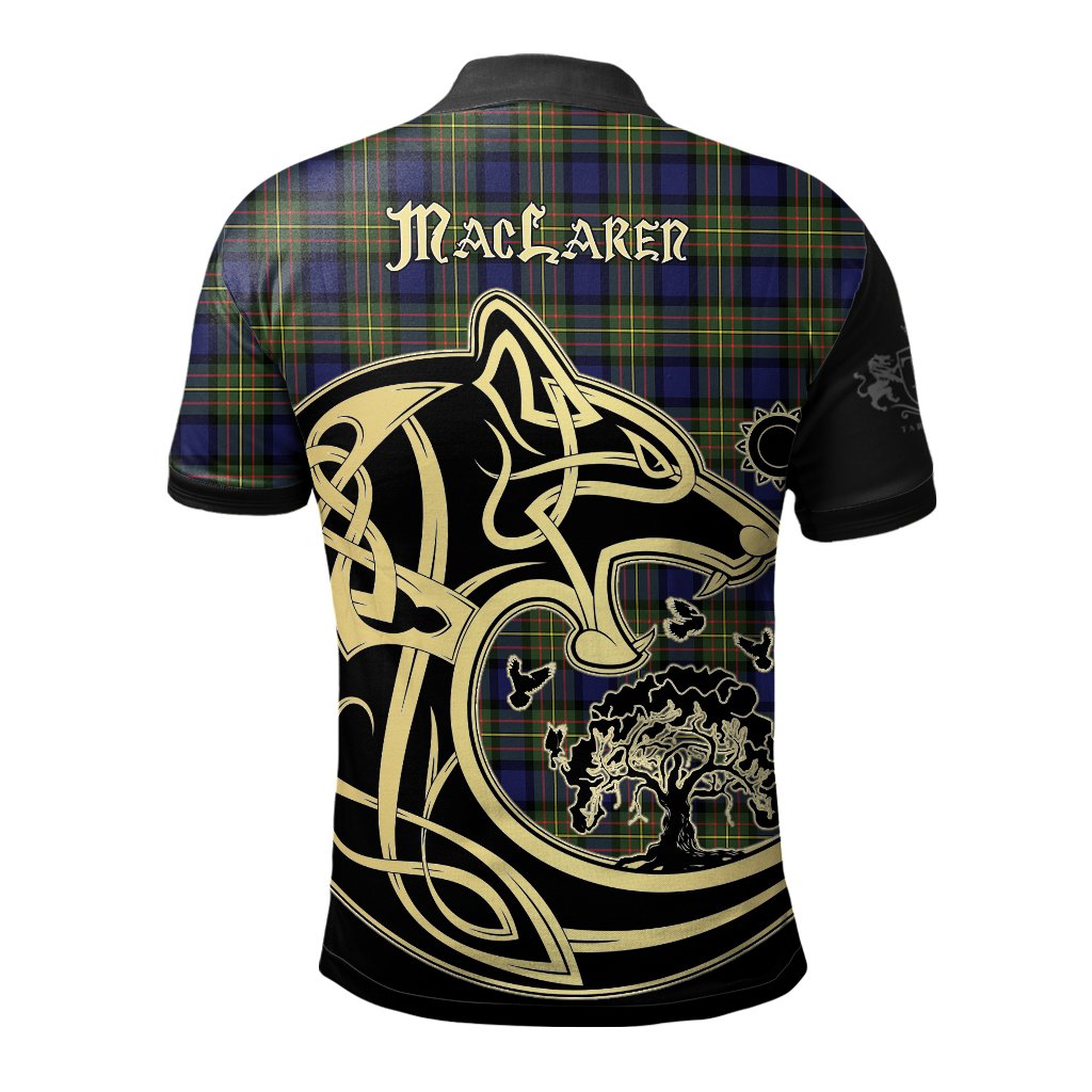 MacLaren Modern Tartan Polo Shirt Viking Wolf