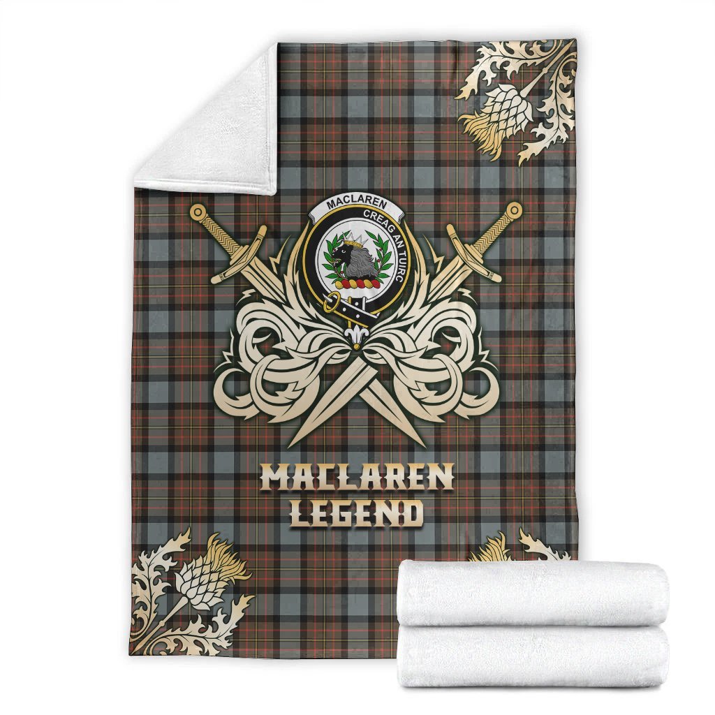 MacLaren Weathered Tartan Gold Courage Symbol Blanket