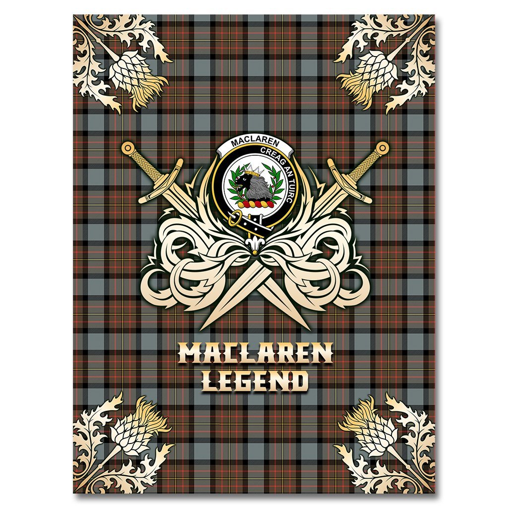 MacLaren Weathered Tartan Gold Courage Symbol Blanket
