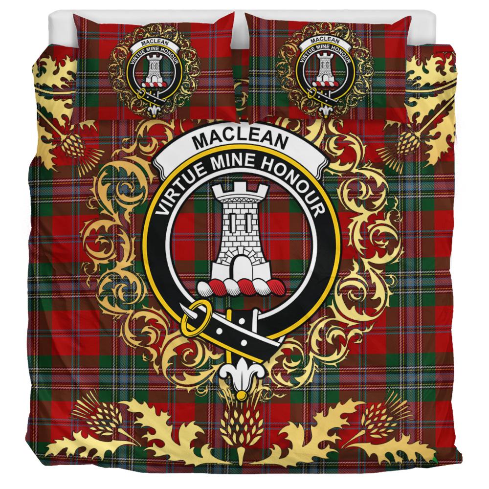 MacLean 02 Tartan Crest Bedding Set - Golden Thistle Style