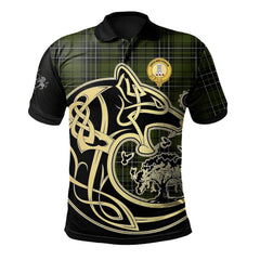 MacLean Hunting Tartan Polo Shirt Viking Wolf