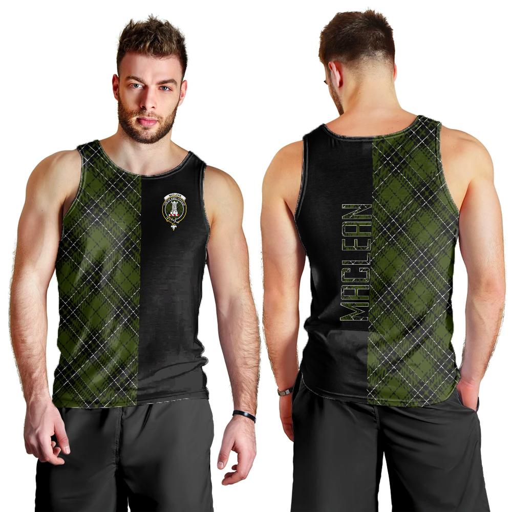 MacLean Hunting Ancient Tartan Crest Men's Tank Top - Cross Style