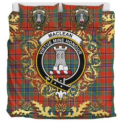 MacLean of Duart Ancient Tartan Crest Bedding Set - Golden Thistle Style
