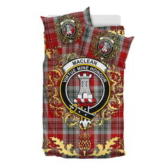 MacLean of Duart Dress 02 Tartan Crest Bedding Set - Golden Thistle Style
