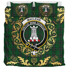 MacLean of Duart Hunting Tartan Crest Bedding Set - Golden Thistle Style
