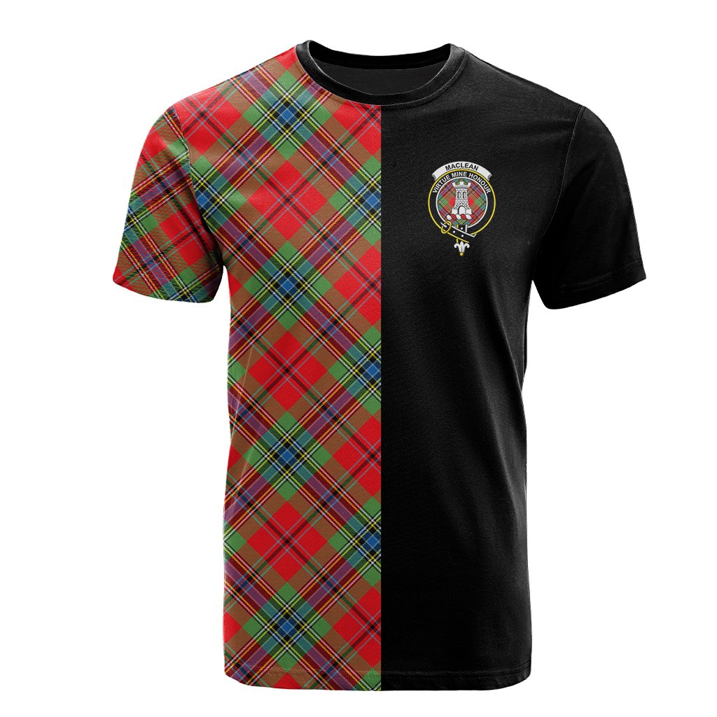 MacLean of Duart Modern Tartan T-Shirt Half of Me - Cross Style