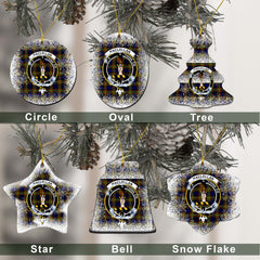 MacLellan Tartan Christmas Ceramic Ornament - Snow Style