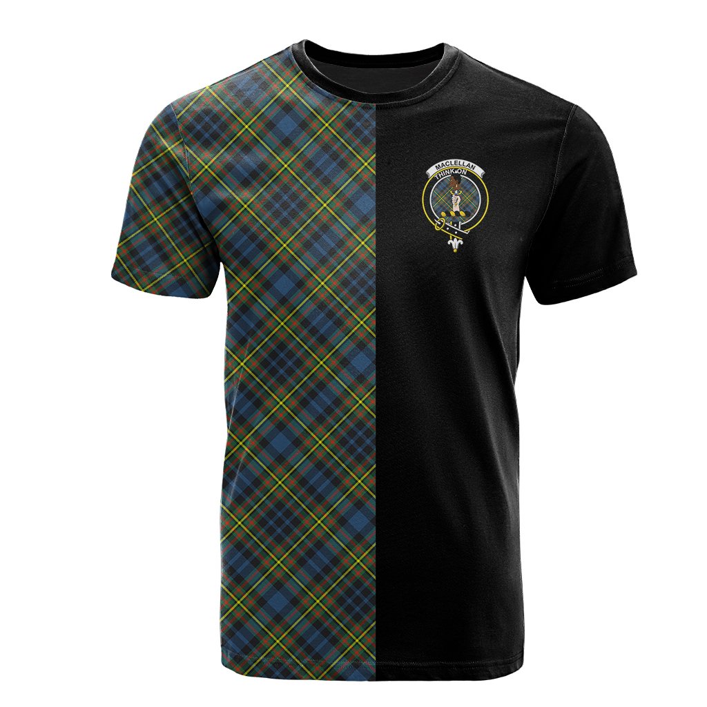 MacLellan Ancient Tartan T-Shirt Half of Me - Cross Style
