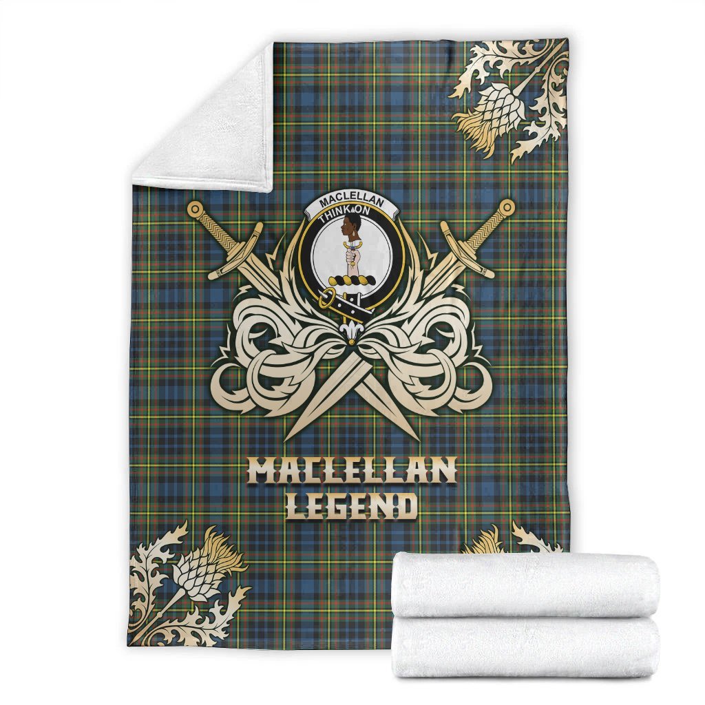 MacLellan Ancient Tartan Gold Courage Symbol Blanket