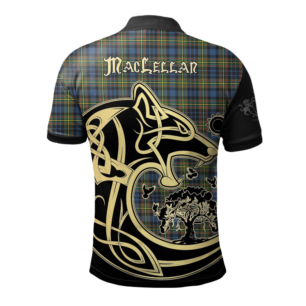 MacLellan Ancient Tartan Polo Shirt Viking Wolf