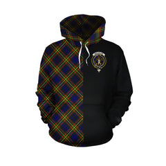 MacLellan Modern Tartan Hoodie Half of Me - Cross Style