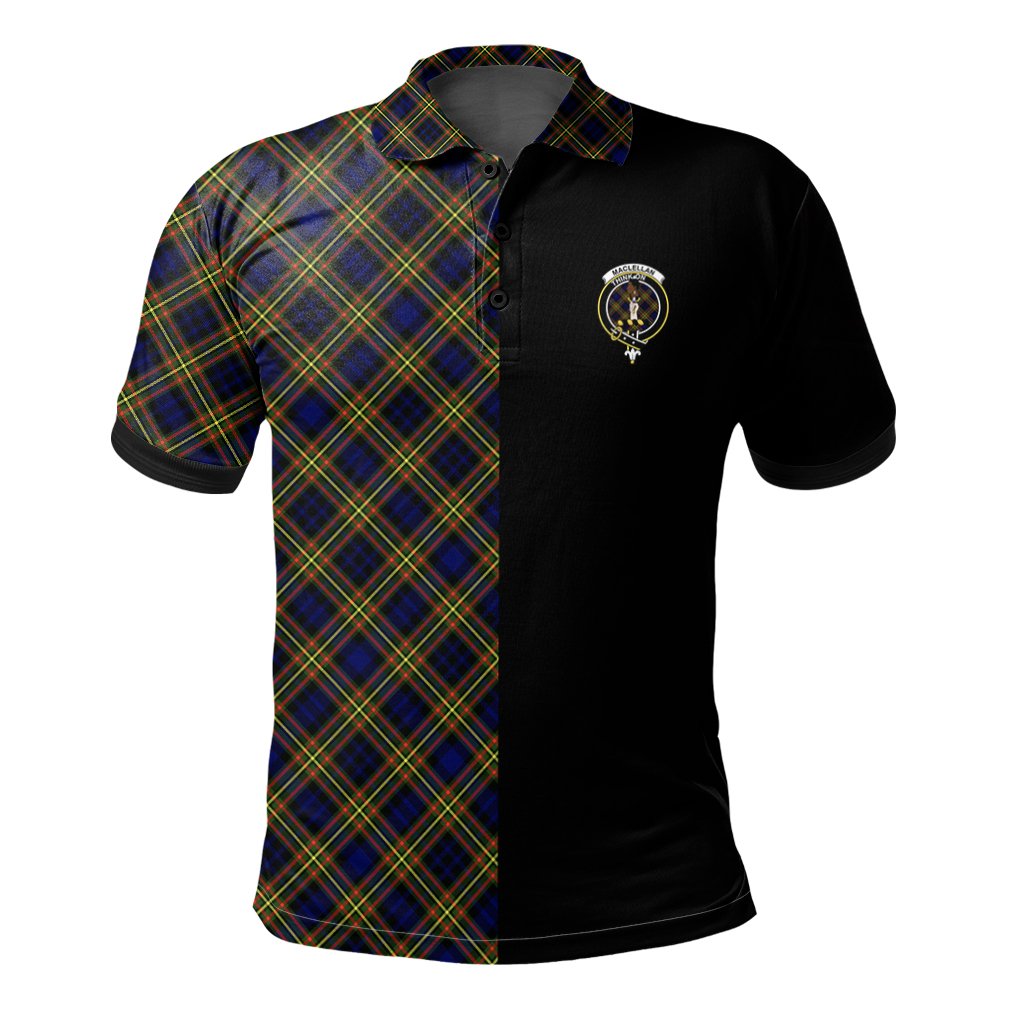 MacLellan Modern Tartan Polo Shirt Half of Me - Cross Style