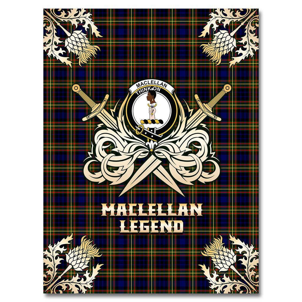 MacLellan Modern Tartan Gold Courage Symbol Blanket