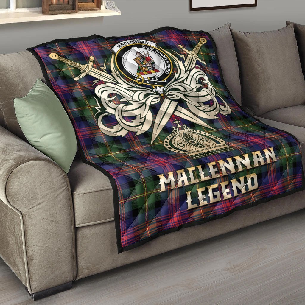 MacLennan Tartan Crest Legend Gold Royal Premium Quilt