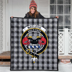 MacLeod Black and White Tartan Crest Quilt