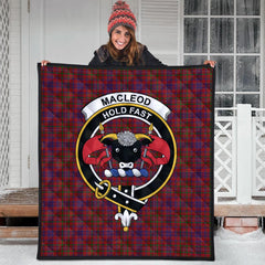 MacLeod Red Tartan Crest Quilt
