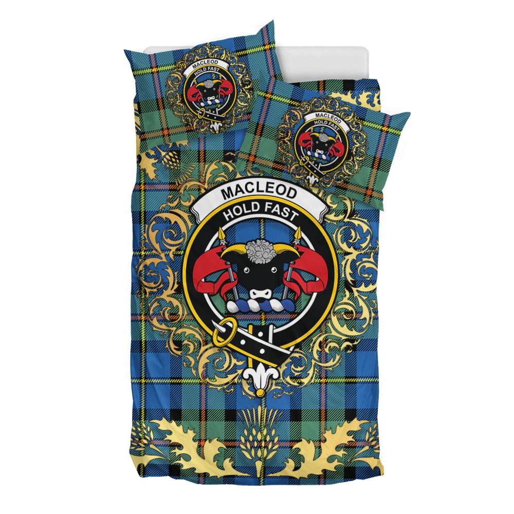 MacLeod of Harris Ancient Tartan Crest Bedding Set - Golden Thistle Style
