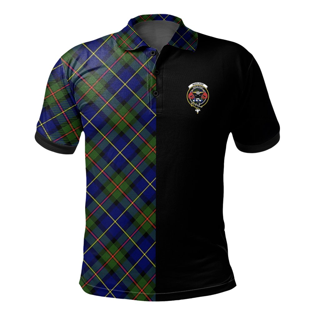 MacLeod of Harris Modern Tartan Polo Shirt Half of Me - Cross Style