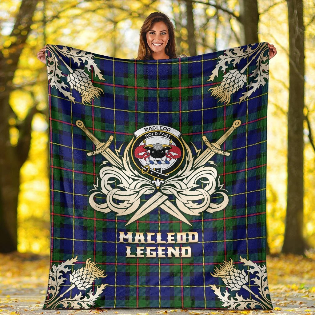 MacLeod of Harris Modern Tartan Gold Courage Symbol Blanket