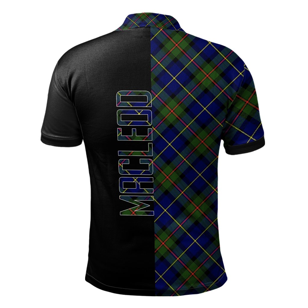 MacLeod of Harris Modern Tartan Polo Shirt Half of Me - Cross Style