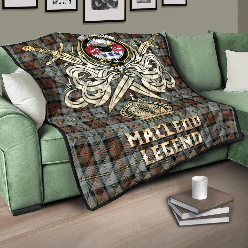 MacLeod of Harris Weathered Tartan Crest Legend Gold Royal Premium Quilt