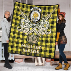 MacLeod of Lewis Modern Tartan Crest Legend Gold Royal Premium Quilt