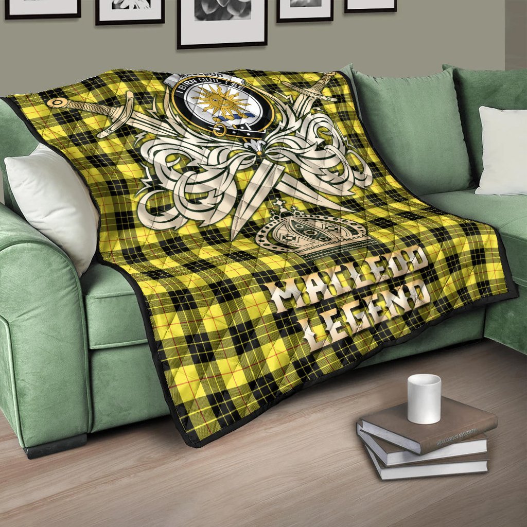 MacLeod of Lewis Modern Tartan Crest Legend Gold Royal Premium Quilt