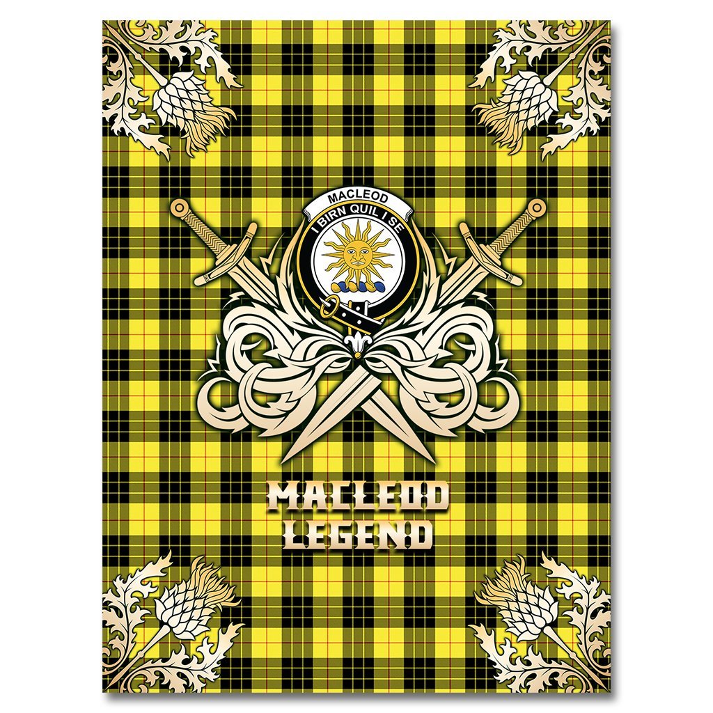 MacLeod of Lewis Modern Tartan Gold Courage Symbol Blanket