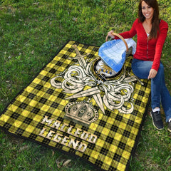 MacLeod of Lewis Modern Tartan Crest Legend Gold Royal Premium Quilt