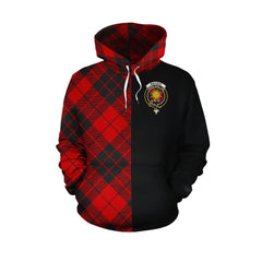 MacLeod of Raasay Tartan Hoodie Half of Me - Cross Style
