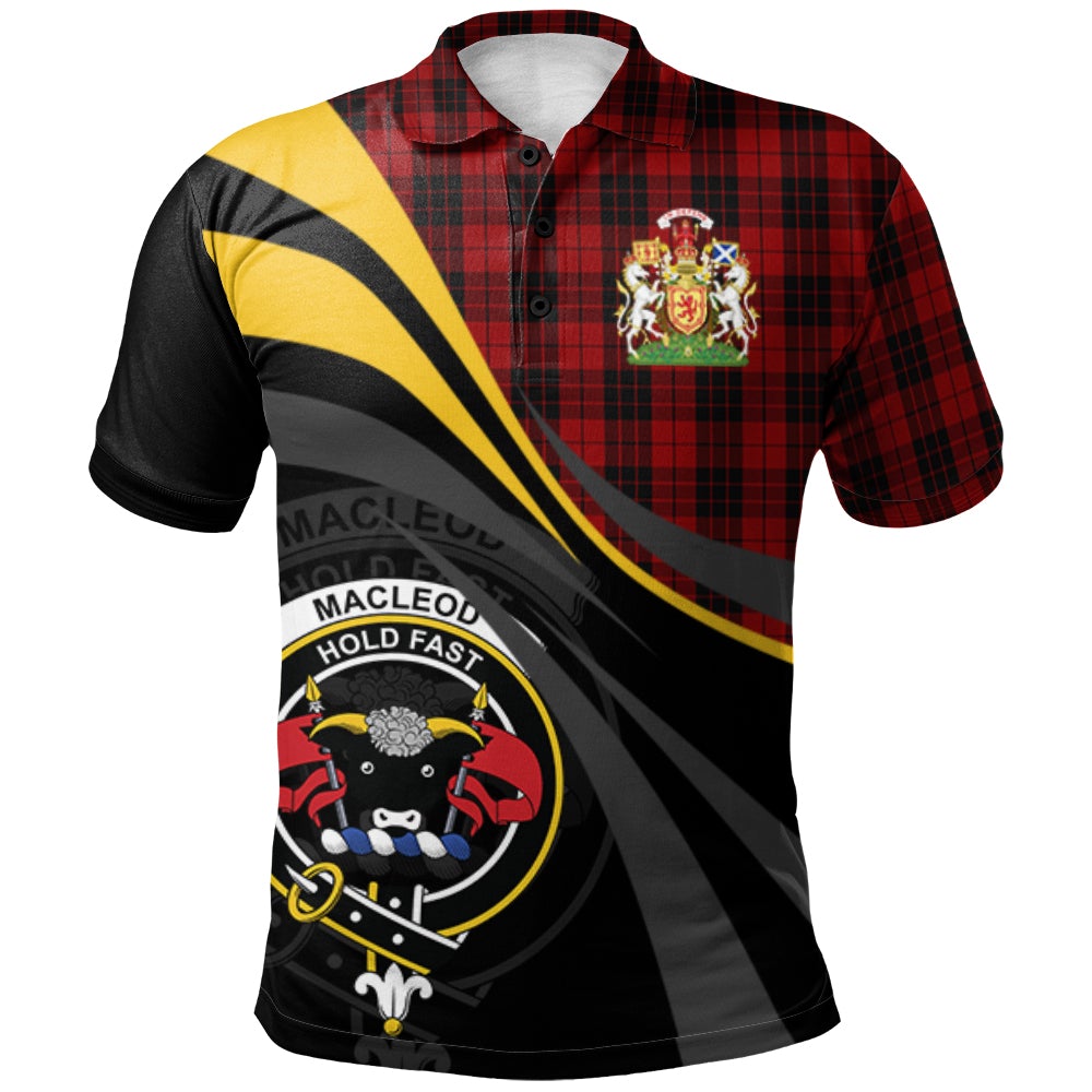 MacLeod of Raasay Highland Tartan Polo Shirt - Royal Coat Of Arms Style