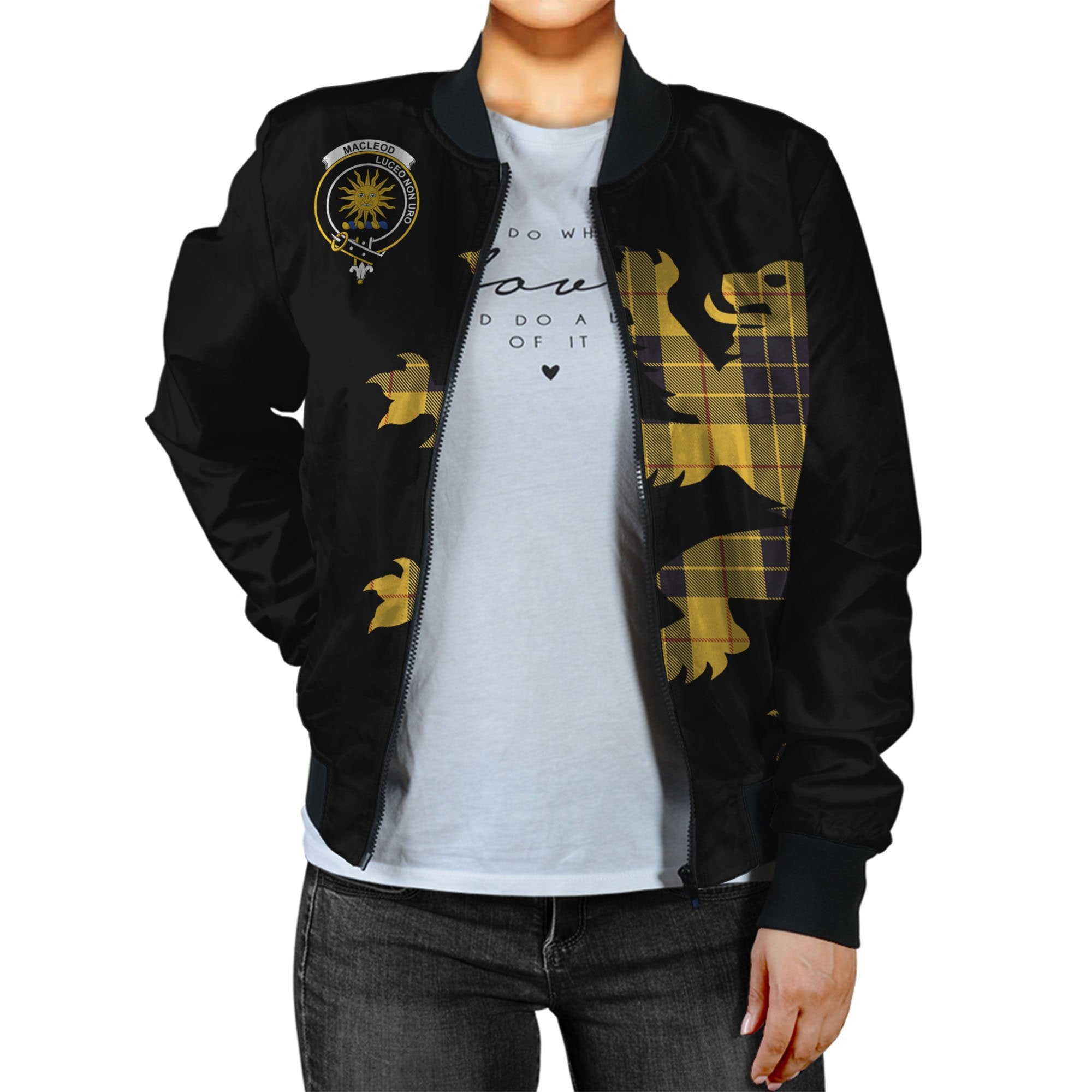 MacLeod (of Lewis) Tartan Bomber Jacket Lion & Thistle