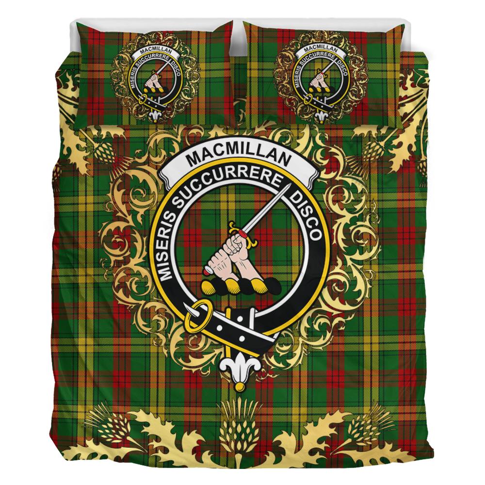 MacMillan 02 Tartan Crest Bedding Set - Golden Thistle Style