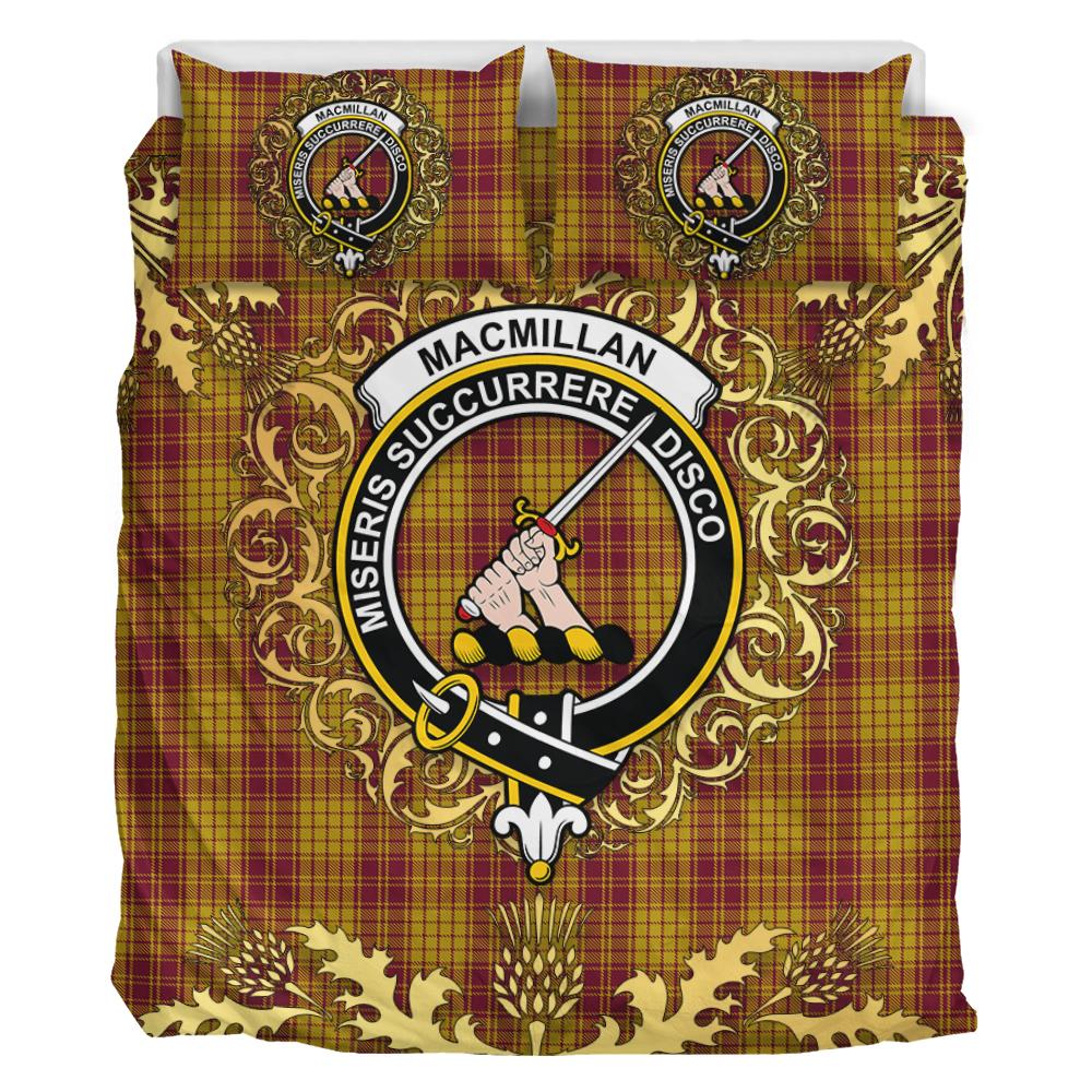 MacMillan Dress Tartan Crest Bedding Set - Golden Thistle Style