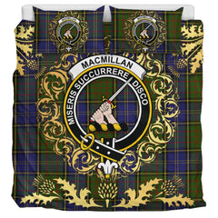 MacMillan Hunting 02 Tartan Crest Bedding Set - Golden Thistle Style