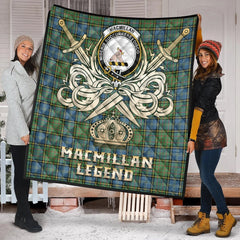 MacMillan Hunting Ancient Tartan Crest Legend Gold Royal Premium Quilt