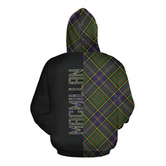 MacMillan Hunting Modern Tartan Hoodie Half of Me - Cross Style