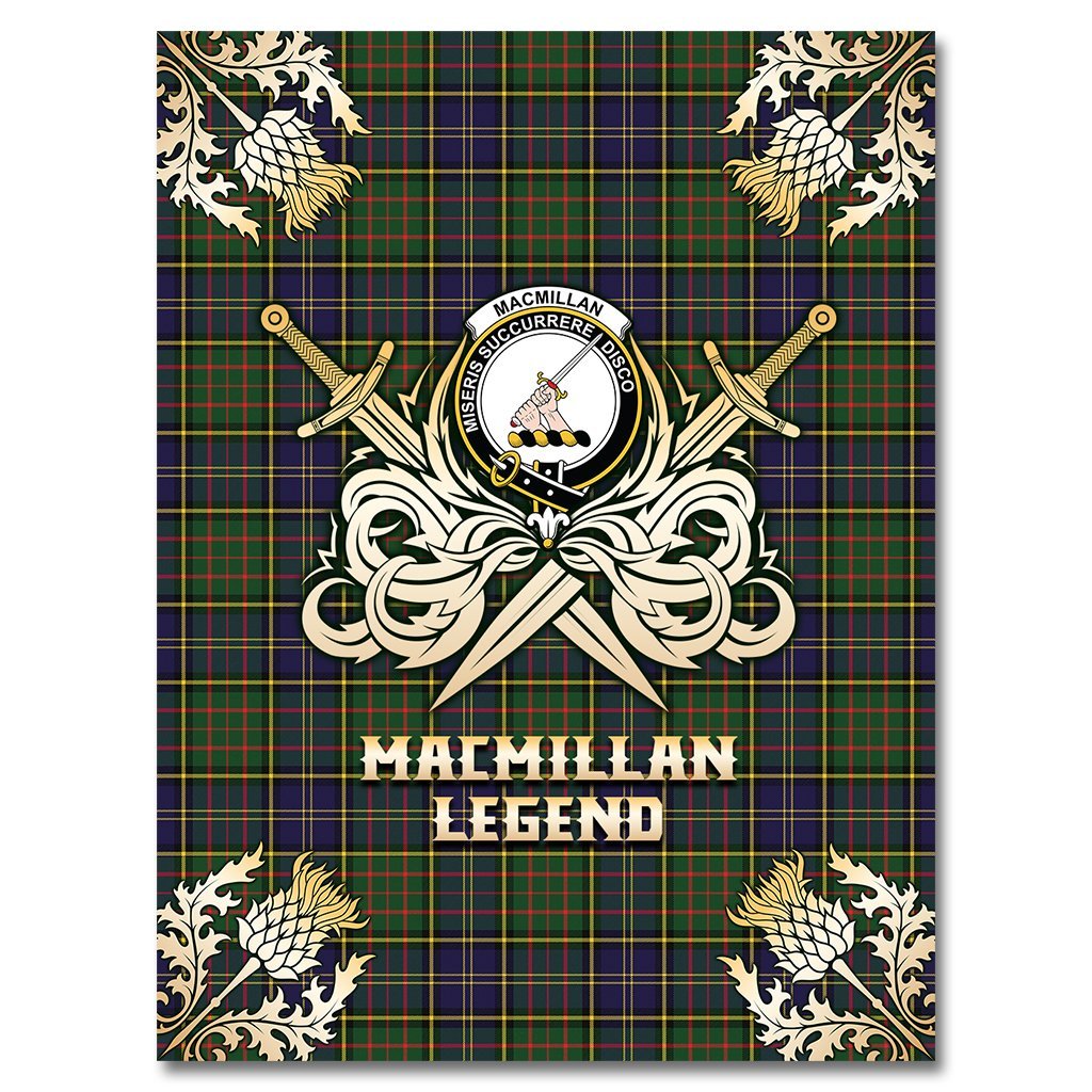 MacMillan Hunting Modern Tartan Gold Courage Symbol Blanket