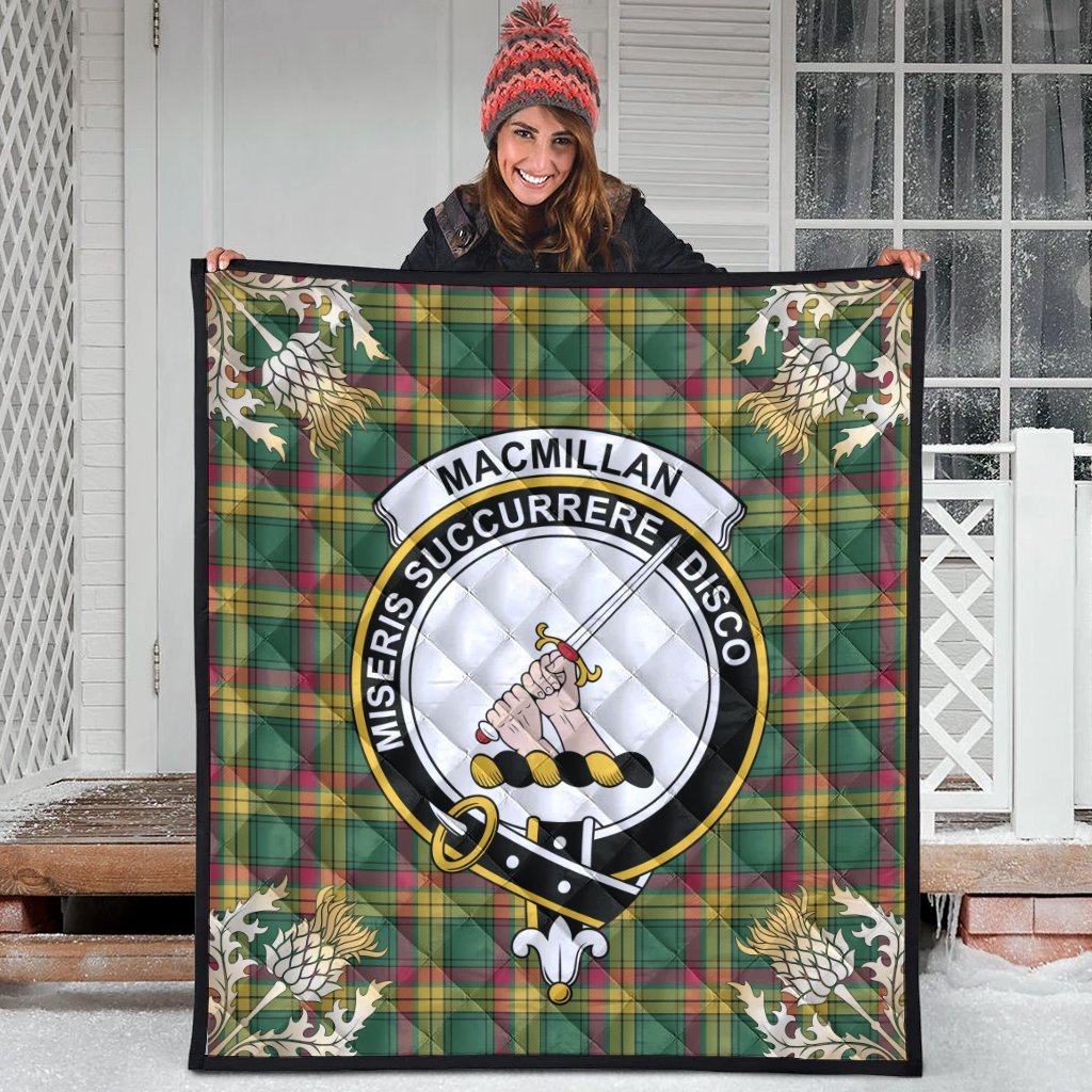 MacMillan Old Ancient Tartan Crest Premium Quilt - Gold Thistle Style