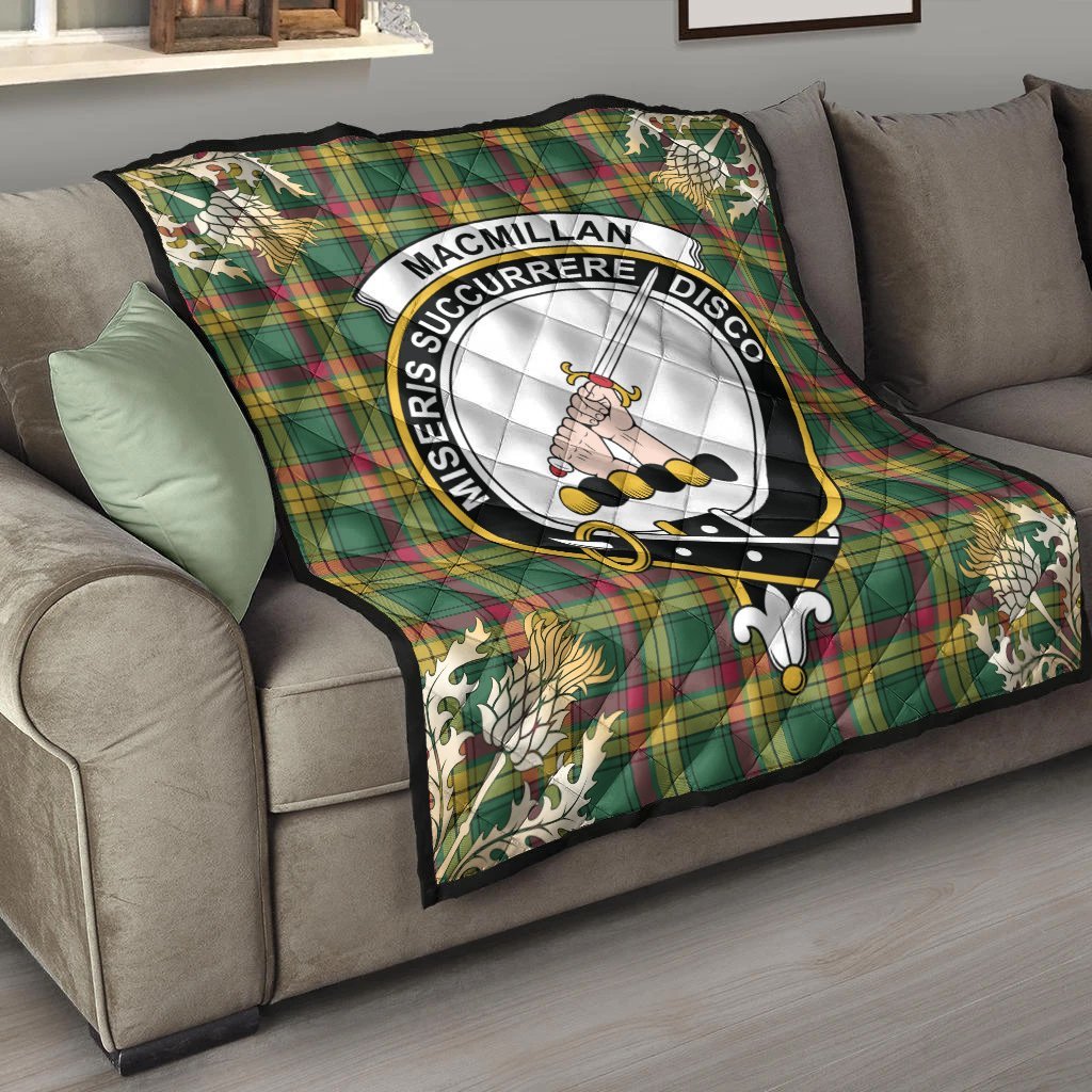 MacMillan Old Ancient Tartan Crest Premium Quilt - Gold Thistle Style
